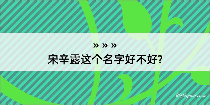 宋辛露这个名字好不好?