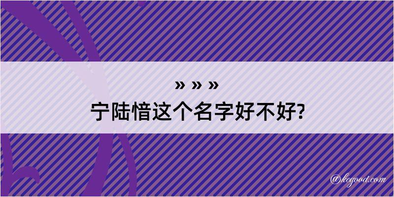 宁陆愔这个名字好不好?