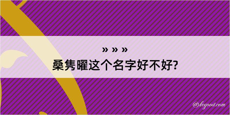 桑隽曜这个名字好不好?