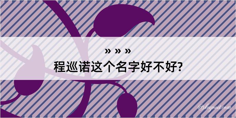 程巡诺这个名字好不好?