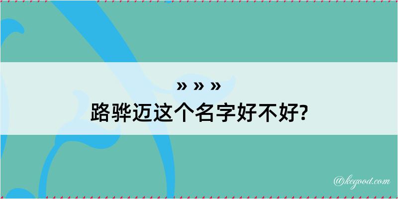 路骅迈这个名字好不好?