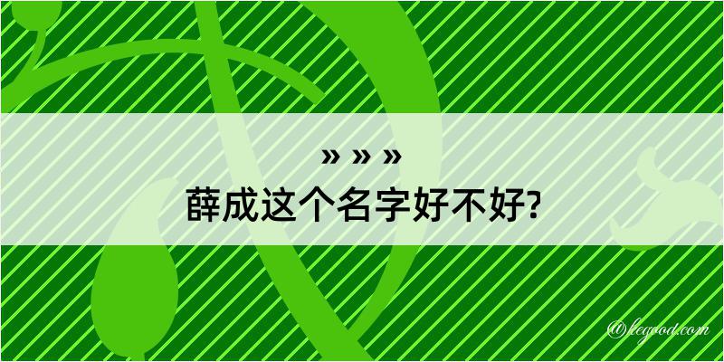 薛成这个名字好不好?