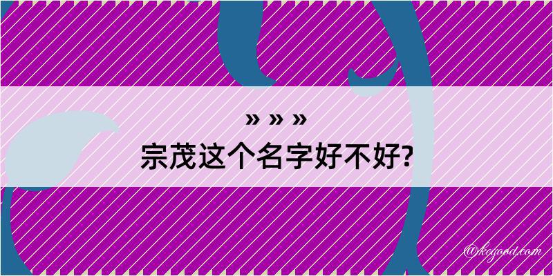 宗茂这个名字好不好?