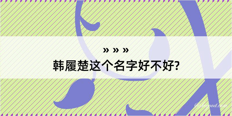 韩履楚这个名字好不好?