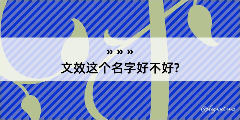 文效这个名字好不好?