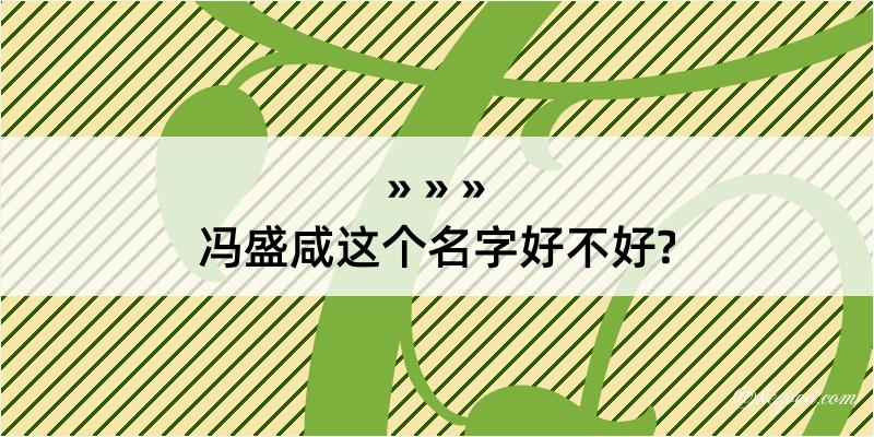 冯盛咸这个名字好不好?