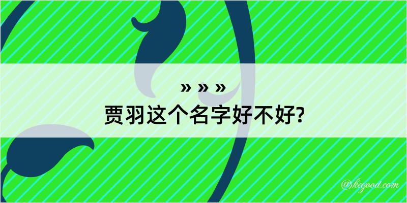 贾羽这个名字好不好?