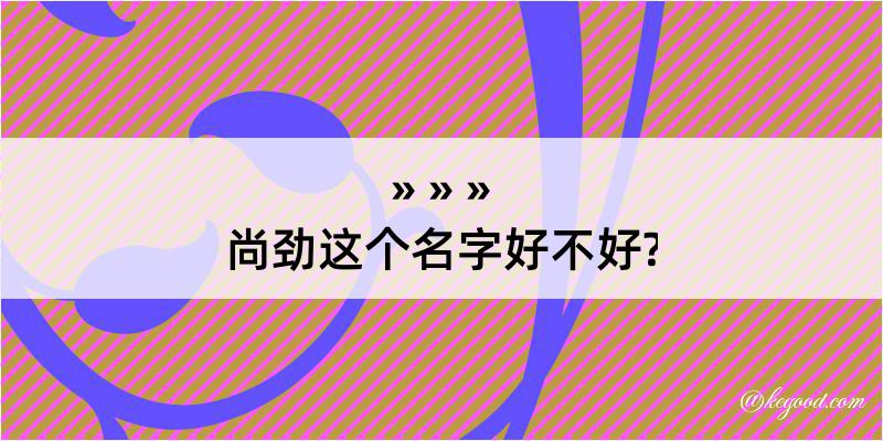 尚劲这个名字好不好?