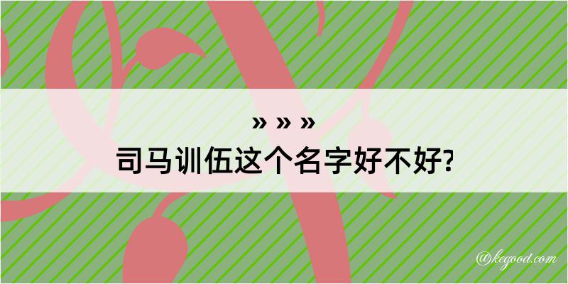 司马训伍这个名字好不好?