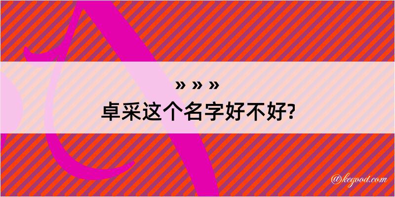 卓采这个名字好不好?