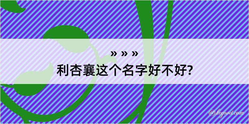 利杏襄这个名字好不好?