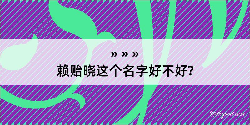 赖贻晓这个名字好不好?