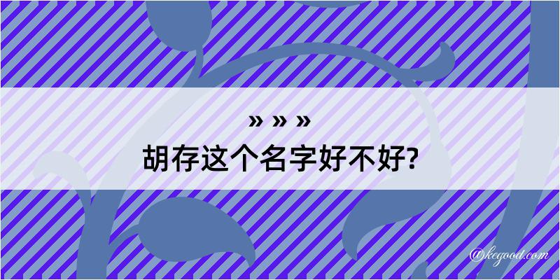 胡存这个名字好不好?