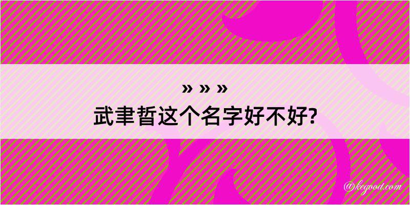 武聿晢这个名字好不好?