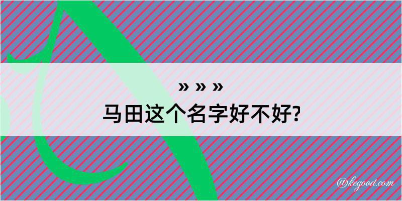 马田这个名字好不好?