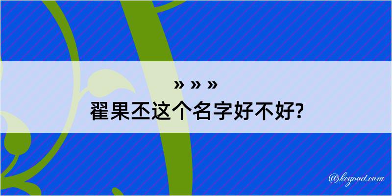 翟果丕这个名字好不好?