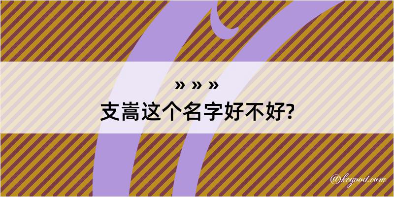 支嵩这个名字好不好?