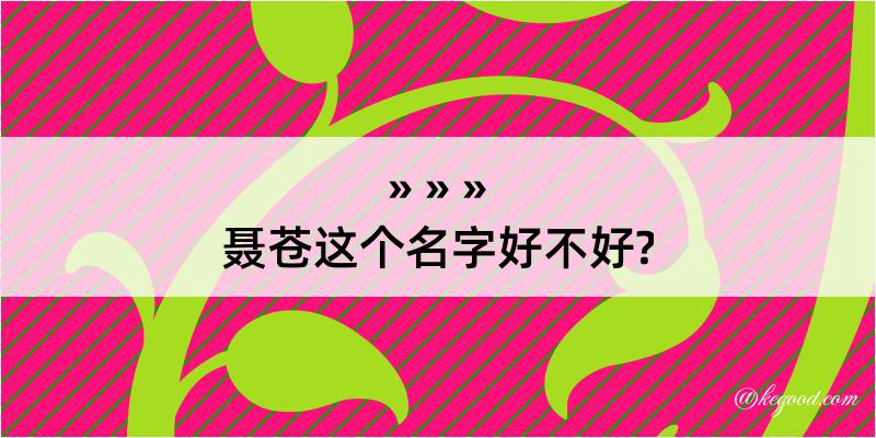 聂苍这个名字好不好?