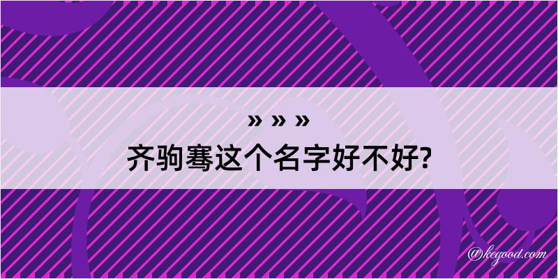 齐驹骞这个名字好不好?