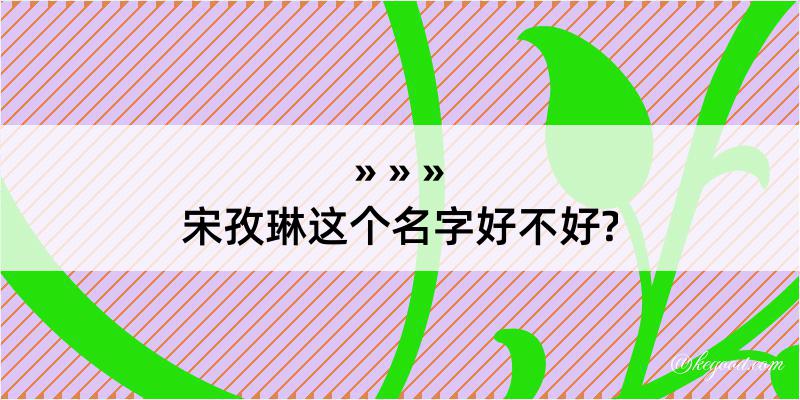 宋孜琳这个名字好不好?