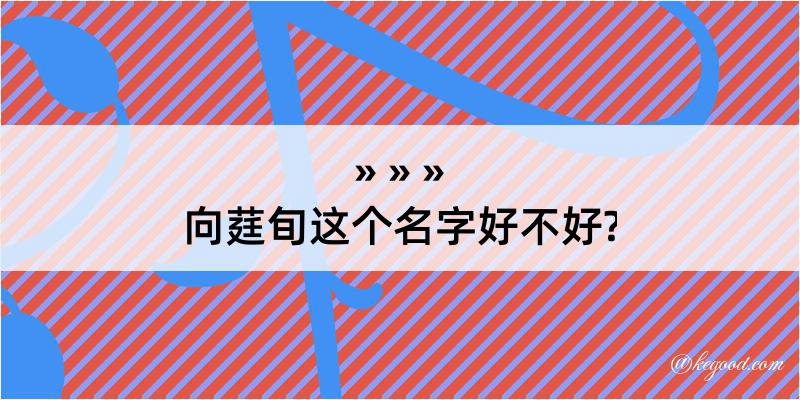 向莛旬这个名字好不好?