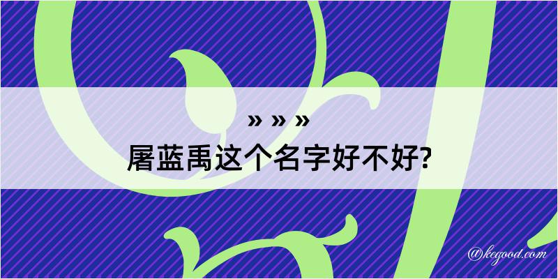 屠蓝禹这个名字好不好?