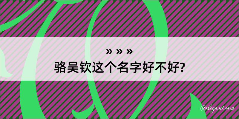 骆吴钦这个名字好不好?