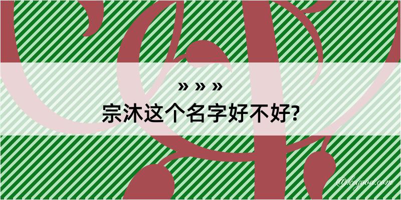 宗沐这个名字好不好?