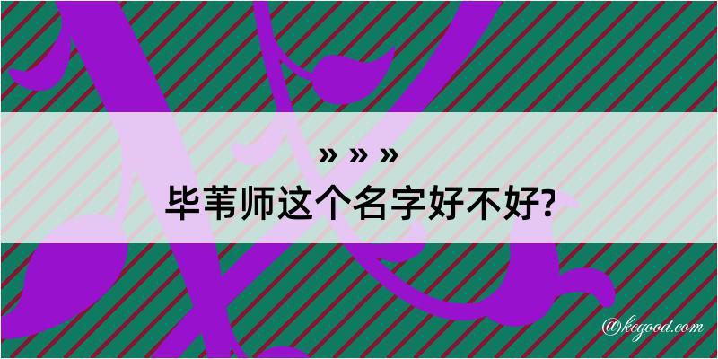 毕苇师这个名字好不好?