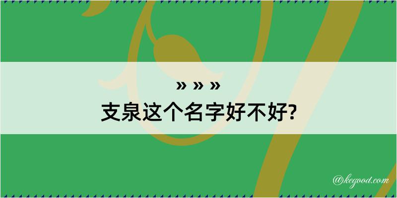 支泉这个名字好不好?