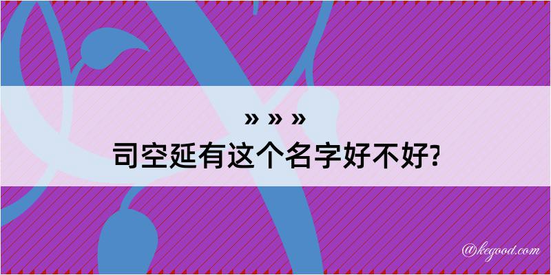 司空延有这个名字好不好?