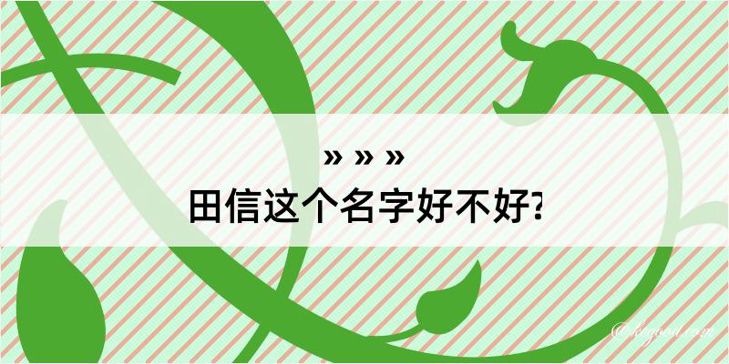 田信这个名字好不好?