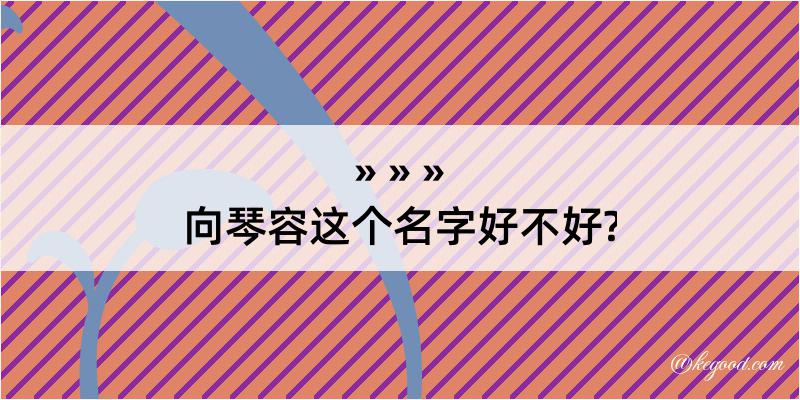 向琴容这个名字好不好?