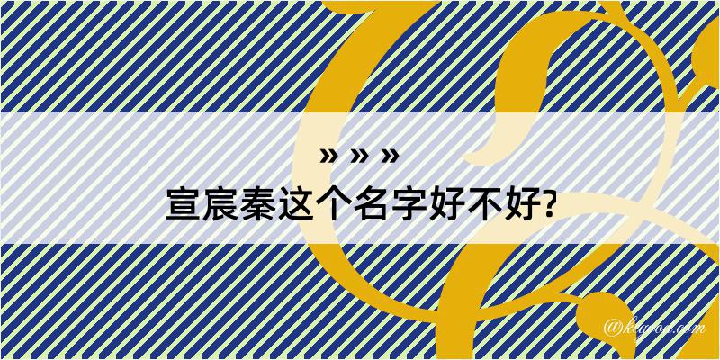 宣宸秦这个名字好不好?