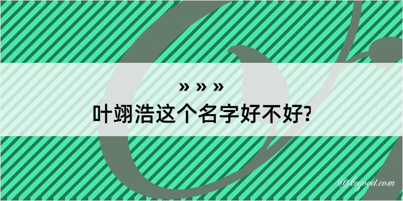 叶翊浩这个名字好不好?