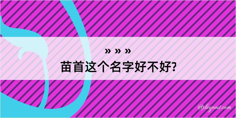 苗首这个名字好不好?