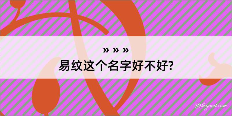 易纹这个名字好不好?