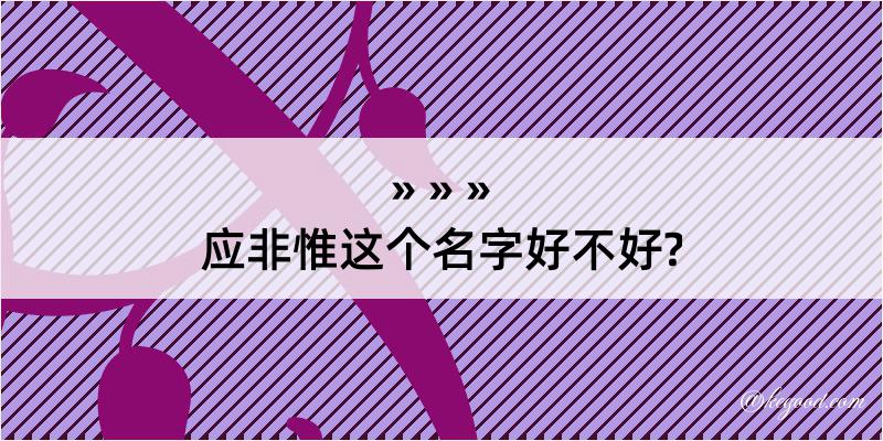 应非惟这个名字好不好?