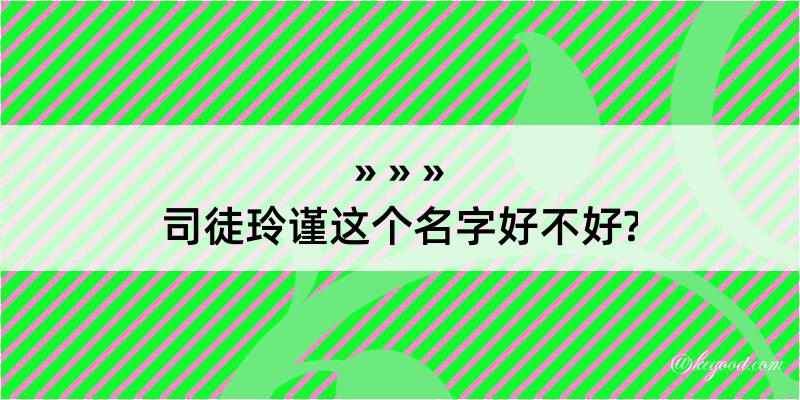 司徒玲谨这个名字好不好?