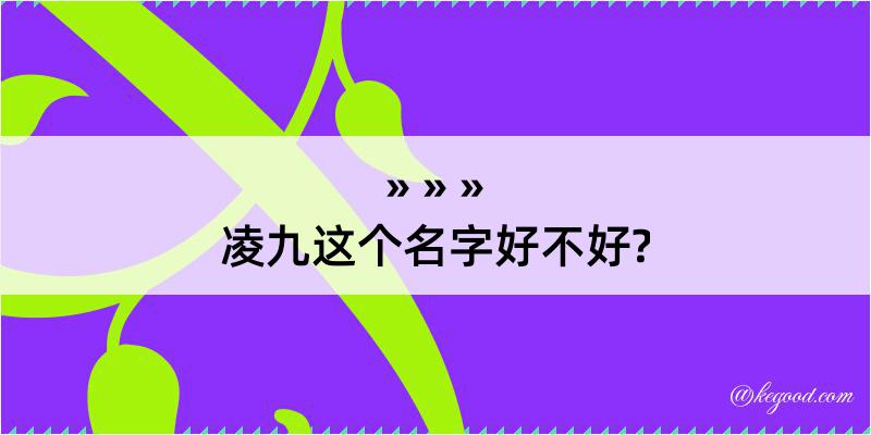 凌九这个名字好不好?