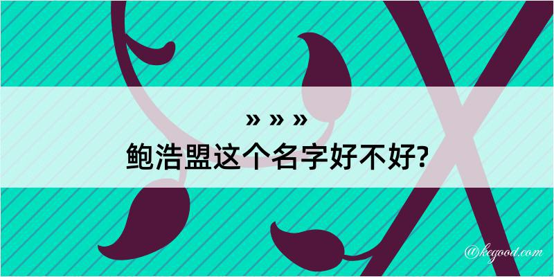 鲍浩盟这个名字好不好?