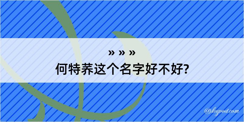 何特荞这个名字好不好?