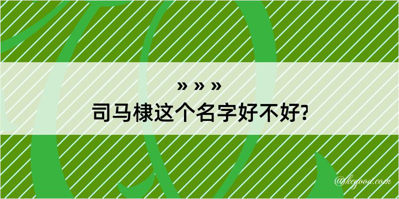 司马棣这个名字好不好?