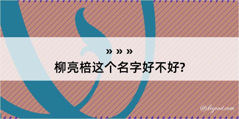 柳亮棓这个名字好不好?