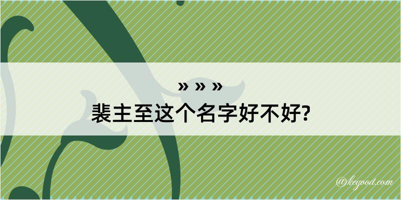 裴主至这个名字好不好?