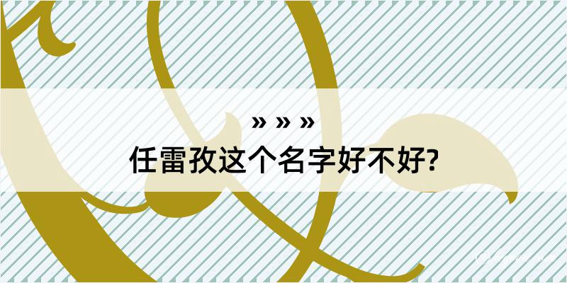 任雷孜这个名字好不好?