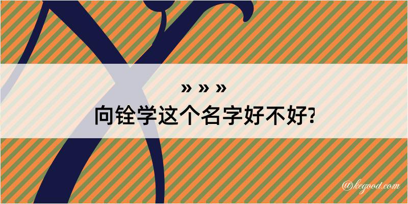 向铨学这个名字好不好?