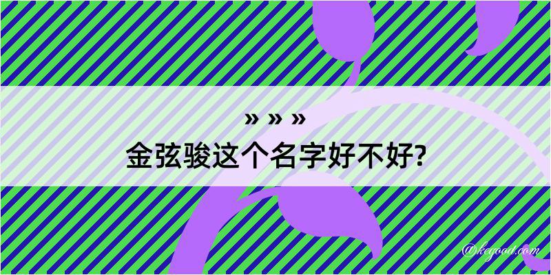 金弦骏这个名字好不好?