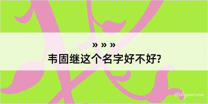 韦固继这个名字好不好?