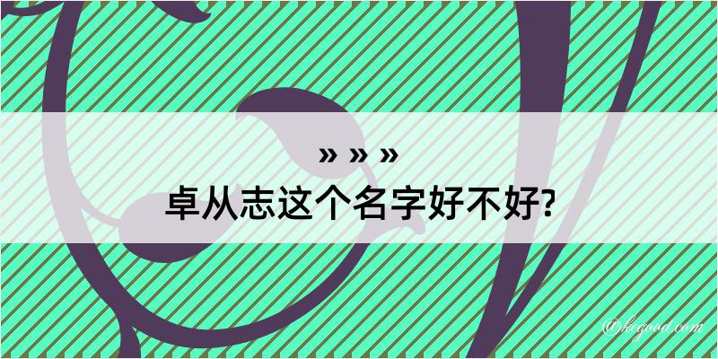 卓从志这个名字好不好?